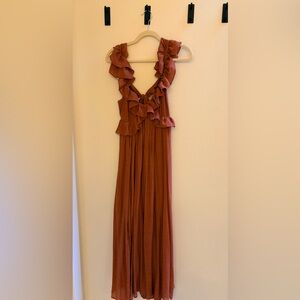 Flawless brand size Small Ruffled Maxi Dress in Rust